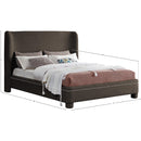 Meridian Penny Brown Boucle Fabric Queen Bed IMAGE 7