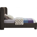  Meridian Penny Brown Boucle Fabric Upholstered Twin Bed IMAGE 4