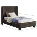  Meridian Penny Brown Boucle Fabric Upholstered Twin Bed IMAGE 7
