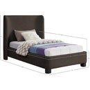Meridian Penny Brown Boucle Fabric Twin Bed IMAGE 7