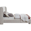  Meridian Penny Cream Boucle Fabric Upholstered Full Bed IMAGE 4