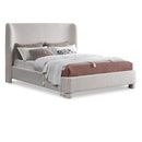 Meridian Penny Cream Boucle Fabric King Bed IMAGE 1