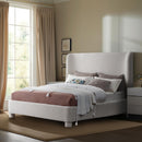  Meridian Penny Cream Boucle Fabric Upholstered King Bed IMAGE 2