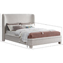  Meridian Penny Cream Boucle Fabric Upholstered King Bed IMAGE 7