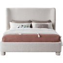  Meridian Penny Cream Boucle Fabric Upholstered Queen Bed IMAGE 3