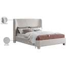 Meridian Penny Cream Boucle Fabric Upholstered Queen Bed IMAGE 8