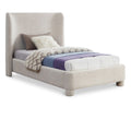  Color_Cream Size_Twin -- Penny Cream Boucle Fabric Upholstered Twin Bed IMAGE 1