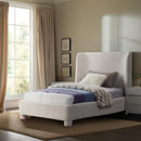  Meridian Penny Cream Boucle Fabric Upholstered Twin Bed IMAGE 2
