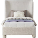  Meridian Penny Cream Boucle Fabric Upholstered Twin Bed IMAGE 3