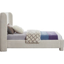  Meridian Penny Cream Boucle Fabric Upholstered Twin Bed IMAGE 4