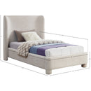 Meridian Penny Cream Boucle Fabric Twin Bed IMAGE 7