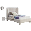  Meridian Penny Cream Boucle Fabric Upholstered Twin Bed IMAGE 8