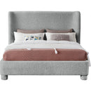 Meridian Penny Grey Boucle Fabric Full Bed IMAGE 3
