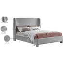  Meridian Penny Grey Boucle Fabric Upholstered Full Bed IMAGE 8