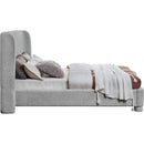  Meridian Penny Grey Boucle Fabric Upholstered King Bed IMAGE 4