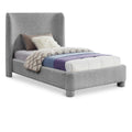  Color_Grey Size_Twin -- Penny Grey Boucle Fabric Upholstered Twin Bed IMAGE 1