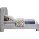  Meridian Penny Grey Boucle Fabric Upholstered Twin Bed IMAGE 4