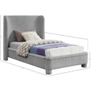  Meridian Penny Grey Boucle Fabric Upholstered Twin Bed IMAGE 7