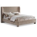  Meridian Penny Beige Chenille Fabric Upholstered Full Bed IMAGE 1