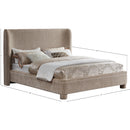  Meridian Penny Beige Chenille Fabric Upholstered King Bed IMAGE 10