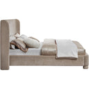  Meridian Penny Beige Chenille Fabric Upholstered King Bed IMAGE 5