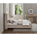 Meridian Penny Beige Chenille Fabric King Bed IMAGE 6