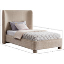  Meridian Penny Beige Chenille Fabric Upholstered Twin Bed IMAGE 10