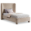  Color_Beige Size_Twin -- Meridian Penny Upholstered Platform Bed IMAGE 1