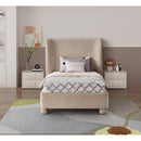  Meridian Penny Beige Chenille Fabric Upholstered Twin Bed IMAGE 4