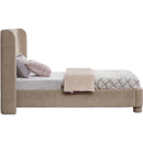 Meridian Penny Beige Chenille Fabric Twin Bed IMAGE 5