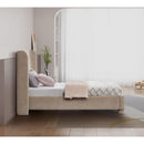  Meridian Penny Beige Chenille Fabric Upholstered Twin Bed IMAGE 6