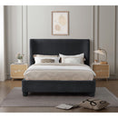 Meridian Penny Black Chenille Fabric Full Bed IMAGE 4