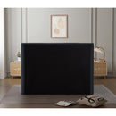  Meridian Penny Black Chenille Fabric Upholstered Full Bed IMAGE 8