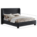 Meridian Penny Black Chenille Fabric King Bed IMAGE 10