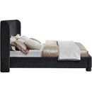  Meridian Penny Black Chenille Fabric Upholstered Queen Bed IMAGE 5