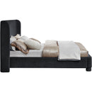 Meridian Penny Black Chenille Fabric Queen Bed IMAGE 5