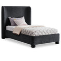  Color_Black Size_Twin -- Penny Black Chenille Fabric Upholstered Twin Bed IMAGE 1