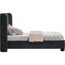  Meridian Penny Black Chenille Fabric Upholstered Twin Bed IMAGE 5