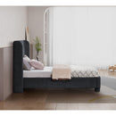 Meridian Penny Black Chenille Fabric Twin Bed IMAGE 6