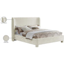 Meridian Penny Cream Chenille Fabric Full Bed IMAGE 11