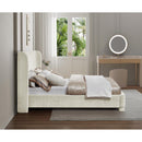  Meridian Penny Cream Chenille Fabric Upholstered Full Bed IMAGE 6