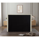  Meridian Penny Cream Chenille Fabric Upholstered Full Bed IMAGE 8