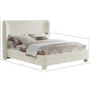 Meridian Penny Cream Chenille Fabric King Bed IMAGE 10