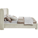  Meridian Penny Cream Chenille Fabric Upholstered Queen Bed IMAGE 5