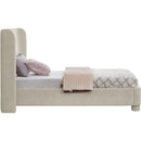  Meridian Penny Cream Chenille Fabric Upholstered Twin Bed IMAGE 5