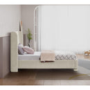  Meridian Penny Cream Chenille Fabric Upholstered Twin Bed IMAGE 6