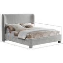  Meridian Penny Grey Chenille Fabric Upholstered King Bed IMAGE 10