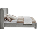  Meridian Penny Grey Chenille Fabric Upholstered King Bed IMAGE 5