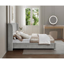  Meridian Penny Grey Chenille Fabric Upholstered King Bed IMAGE 6