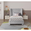  Meridian Penny Grey Chenille Fabric Upholstered Twin Bed IMAGE 4